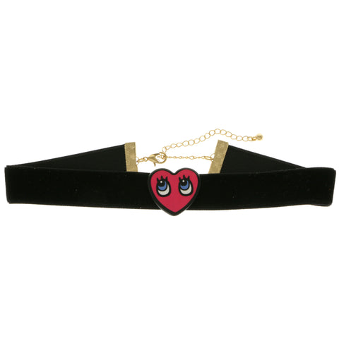Mi Amore Heart Eyes Choker-Necklace Pink & Black
