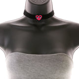 Mi Amore Heart Eyes Choker-Necklace Pink & Black