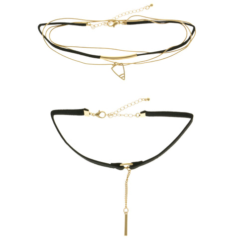 Mi Amore Multiple-Necklace-Set Gold-Tone/Black