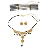 Mi Amore Necklace-Earring-Set Gold-Tone/Black