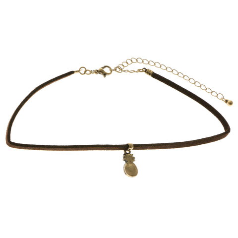 Mi Amore Pineapple Choker-Necklace Brown/Bronze-Tone
