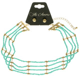 Mi Amore Necklace-Earring-Set Blue/Gold-Tone