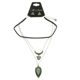 Mi Amore Necklace-Earring-Set Silver-Tone/Blue