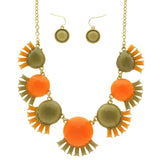 Mi Amore Necklace-Earring-Set Orange/Green