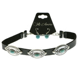 Mi Amore Necklace-Earring-Set Silver-Tone/Blue