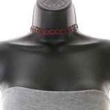 Mi Amore Flower Choker-Necklace Brown/Gold-Tone