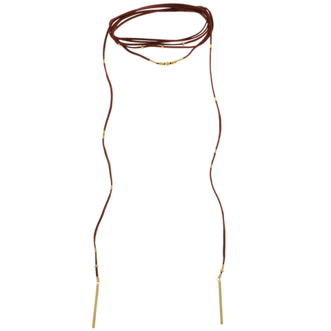 Mi Amore Choker-Necklace Red/Gold-Tone