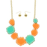 Mi Amore Necklace-Earring-Set Orange/Green