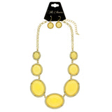 Mi Amore Necklace-Earring-Set Yellow/White