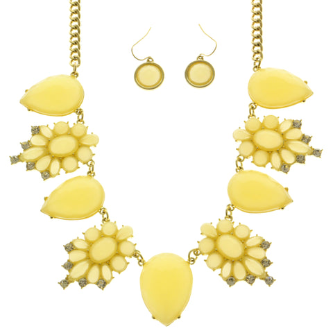 Mi Amore Necklace-Earring-Set Yellow/Gold-Tone