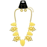 Mi Amore Necklace-Earring-Set Yellow/Gold-Tone