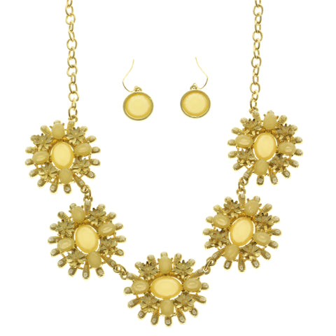 Mi Amore Necklace-Earring-Set Yellow/Gold-Tone