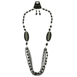 Mi Amore Necklace-Earring-Set Black/Silver-Tone