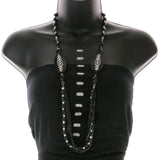 Mi Amore Necklace-Earring-Set Black/Silver-Tone