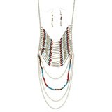 Mi Amore Necklace-Earring-Set Multicolor/Silver-Tone