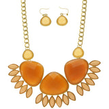 Mi Amore Necklace-Earring-Set Orange/Peach
