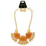Mi Amore Necklace-Earring-Set Orange/Peach