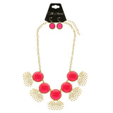 Mi Amore Necklace-Earring-Set Red/Gold-Tone