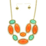 Mi Amore Necklace-Earring-Set Orange/Green