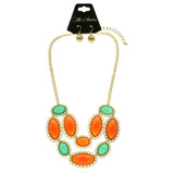 Mi Amore Necklace-Earring-Set Orange/Green