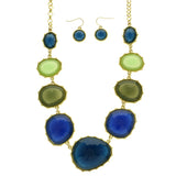Mi Amore Necklace-Earring-Set Blue/Green