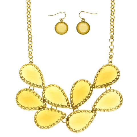 Mi Amore Necklace-Earring-Set Yellow/Gold-Tone