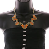 Mi Amore Necklace-Earring-Set Orange/Gray