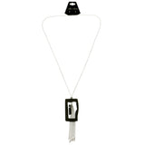 Mi Amore Tassle Long-Necklace Gray/Silver-Tone