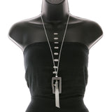 Mi Amore Tassle Long-Necklace Gray/Silver-Tone