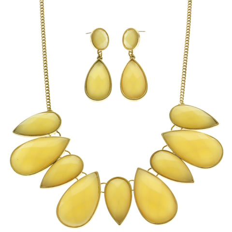 Mi Amore Necklace-Earring-Set Yellow/Gold-Tone