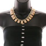 Mi Amore Necklace-Earring-Set Peach/Gold-Tone