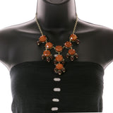 Mi Amore Necklace-Earring-Set Brown/Gold-Tone