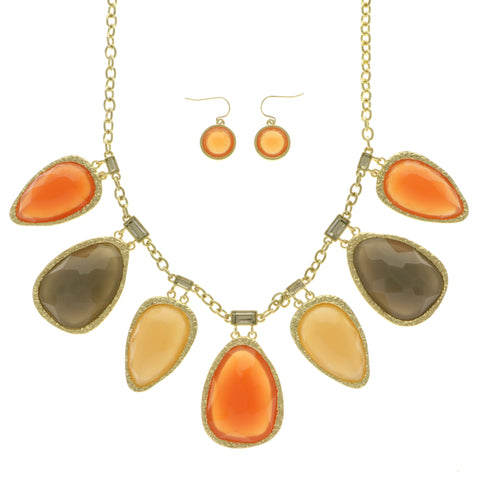 Mi Amore Necklace-Earring-Set Multicolor/Gold-Tone