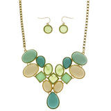 Mi Amore Necklace-Earring-Set Multicolor/Gold-Tone