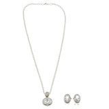 Mi Amore Necklace-Earring-Set Silver-Tone