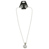Mi Amore Necklace-Earring-Set Silver-Tone
