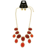 Mi Amore Necklace-Earring-Set Red/Gold-Tone