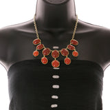 Mi Amore Necklace-Earring-Set Red/Gold-Tone