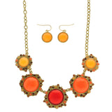 Mi Amore Necklace-Earring-Set Red/Orange
