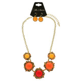 Mi Amore Necklace-Earring-Set Red/Orange