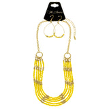 Mi Amore Necklace-Earring-Set Yellow/Gold-Tone