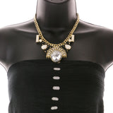 Mi Amore Necklace-Earring-Set White/Gold-Tone