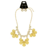 Mi Amore Necklace-Earring-Set Yellow/White