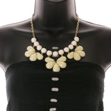 Mi Amore Necklace-Earring-Set Yellow/White