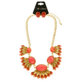 Mi Amore Necklace-Earring-Set Red/Gold-Tone
