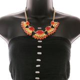 Mi Amore Necklace-Earring-Set Red/Gold-Tone