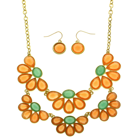 Mi Amore Necklace-Earring-Set Multicolor/Gold-Tone