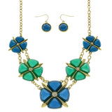 Mi Amore Necklace-Earring-Set Blue/Green