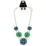 Mi Amore Necklace-Earring-Set Blue/Green