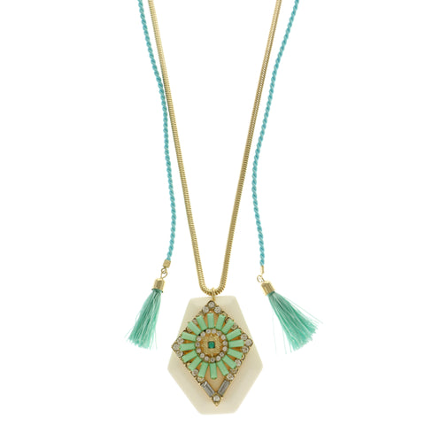 Mi Amore Tassel Statement-Necklace Multicolor/Gold-Tone